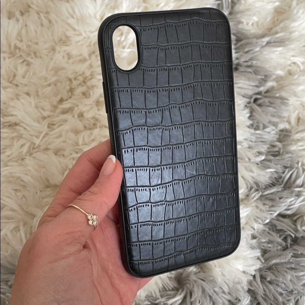 iPhone XR black croc soft phone case